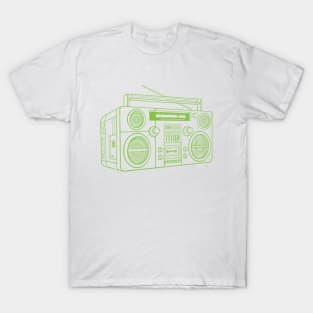 Boombox (Yellow Green Lines) Analog / Music T-Shirt